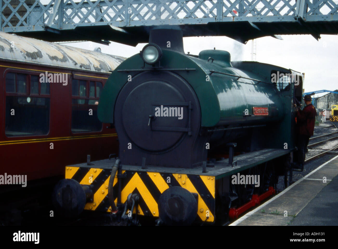 Austerity sadlle tank locomotive at Embsay Staion on the Embsay and Bolton Abbey Railway Stock Photo