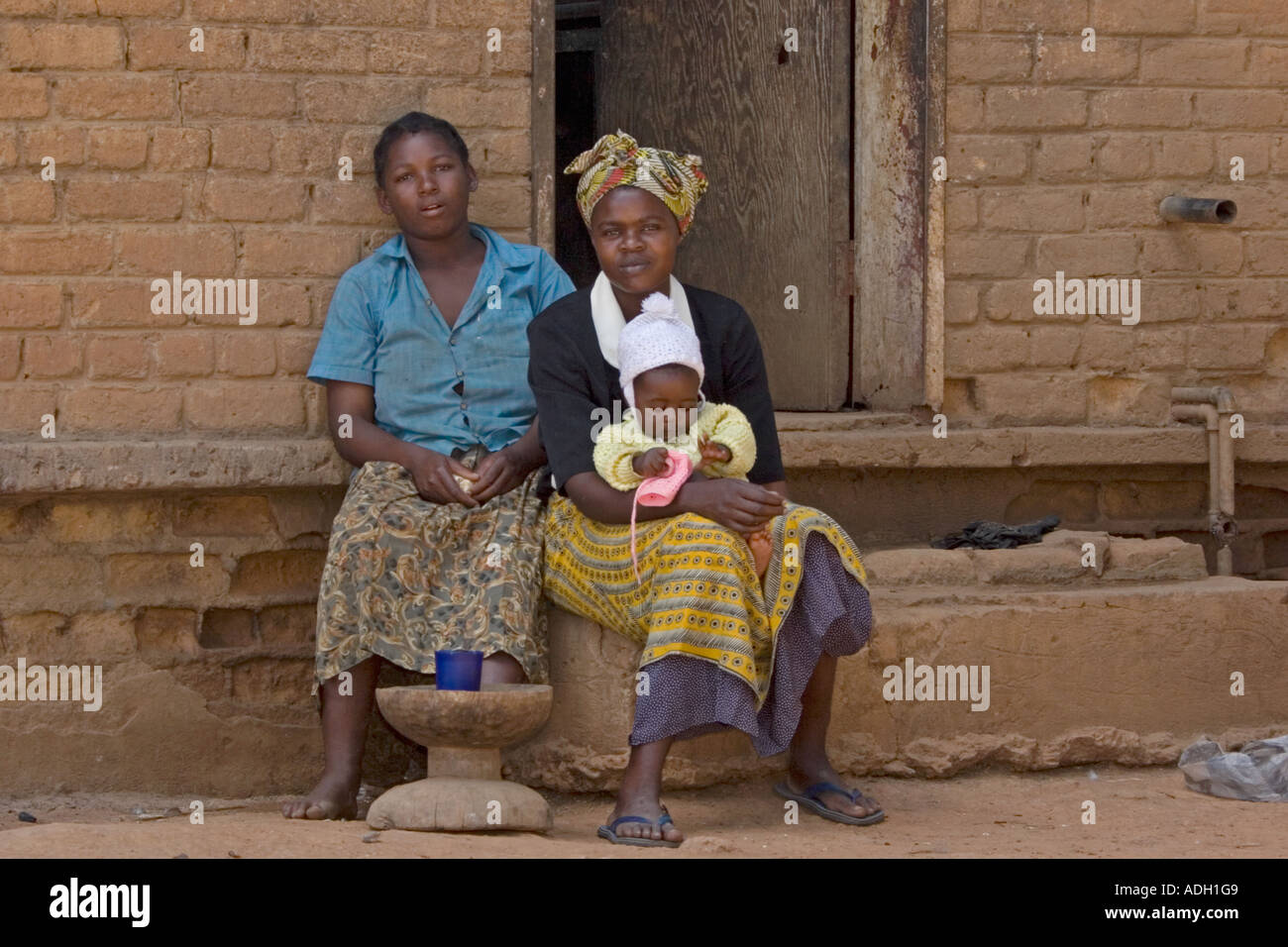 Two Zambian women and a baby Stock Photo Alamy