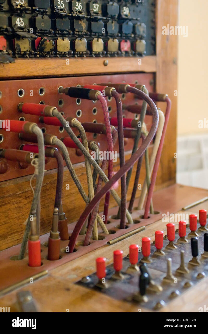 Old manual telephone exchange pbx switchboard Stock Photo Alamy
