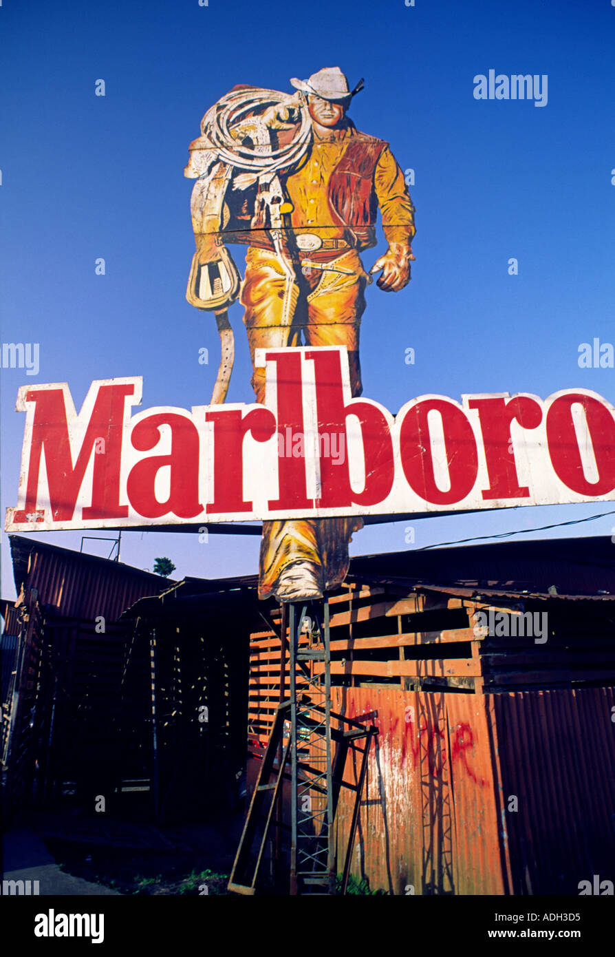 Costa Rica Marlboro Man cigarette billboard  Stock Photo