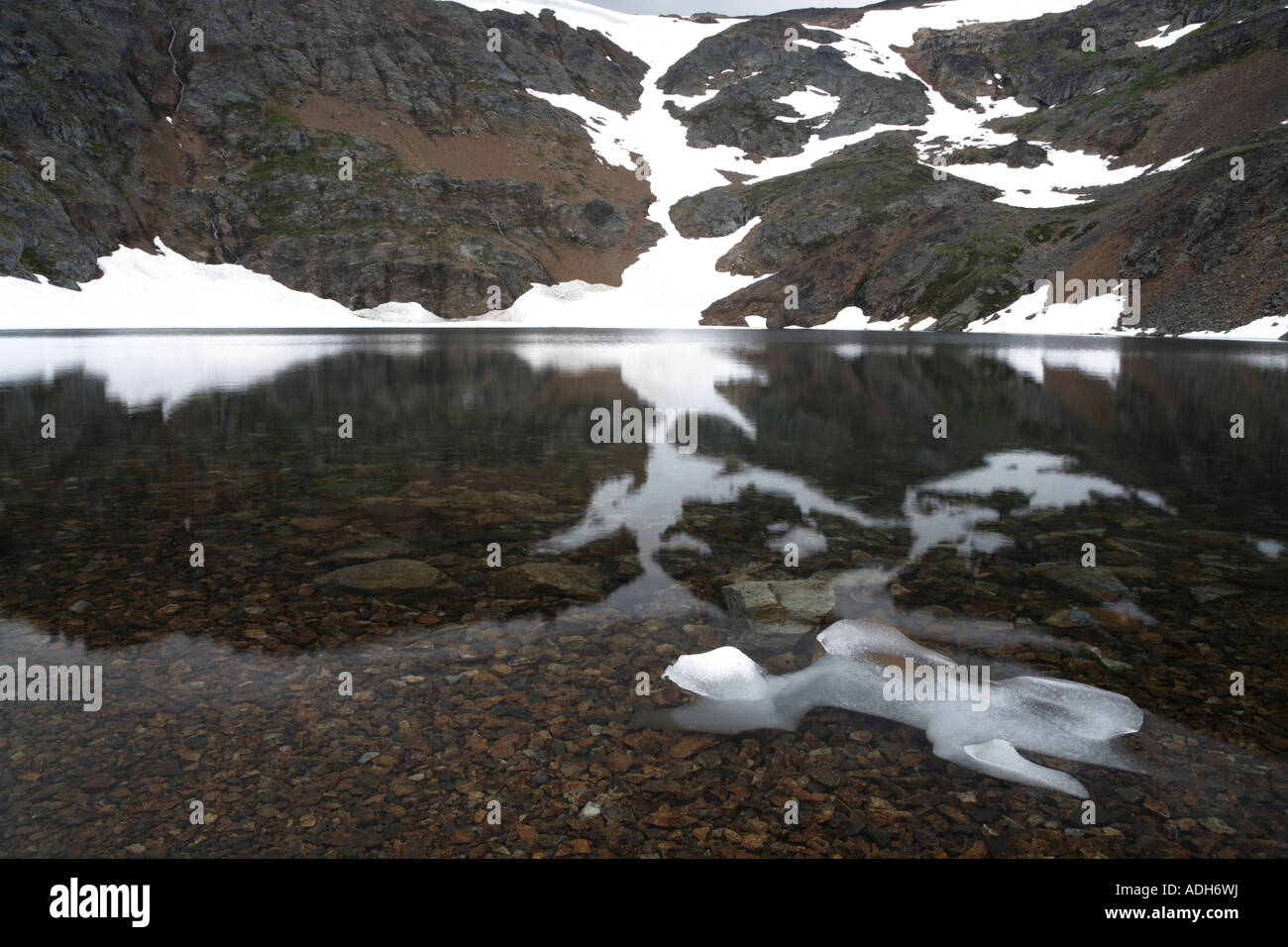 Waterfall on creek Crater lake Hudson Bay mountain Smithers British Columbia Stock Photo