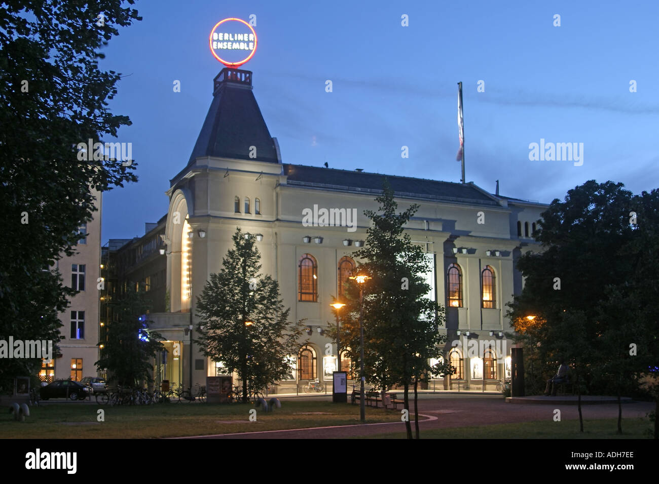 Berlin Berlin Ensemble Theater Schiffbauerrdamm outdoor fassade twilight Stock Photo