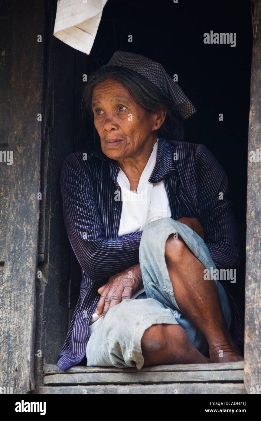 Philippines Luzon Island The Cordillera Mountains Kalinga Province near Tinglayan Buscalan Village Elderly Igorot Woman Stock Photo