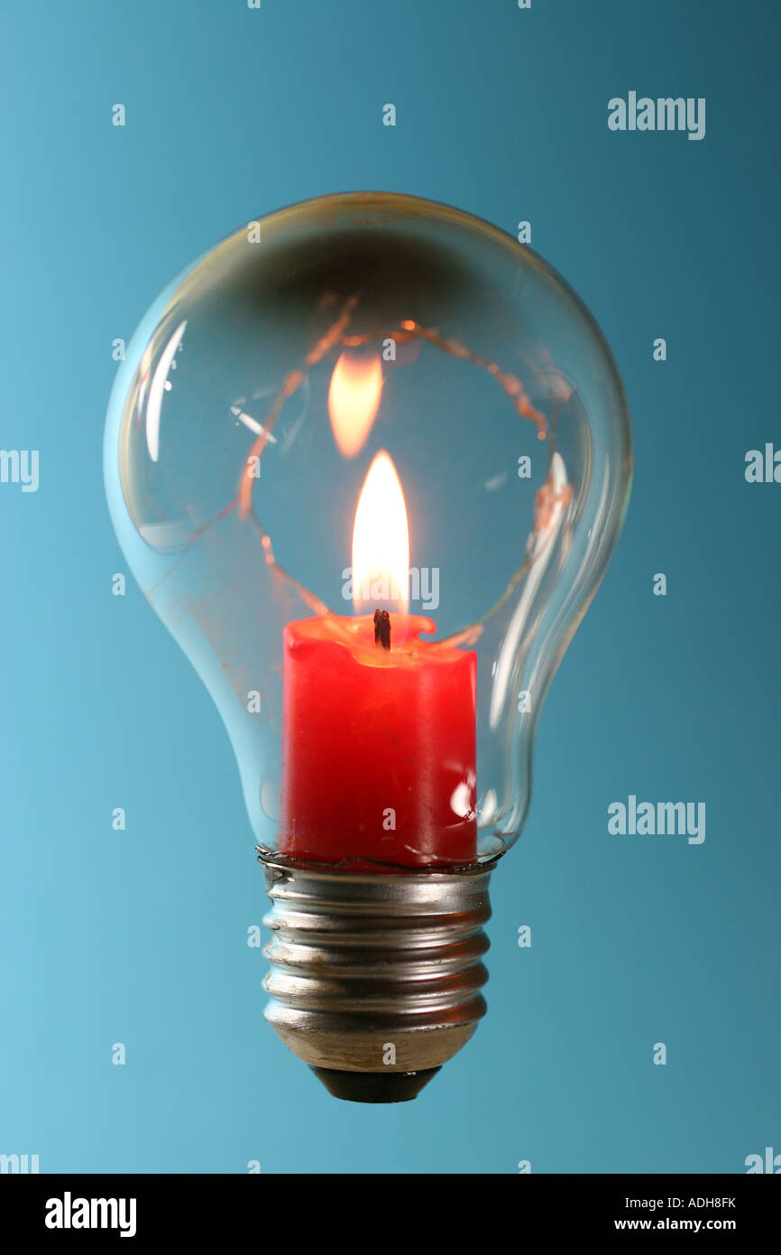 candle in a bulb Stock Photo Alamy