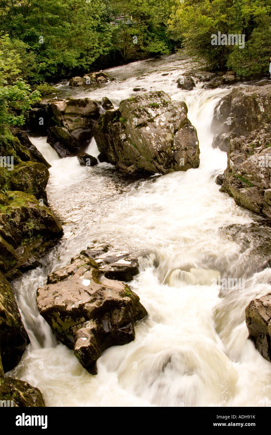 Waterfall near Betws Y Coed Snowdonia Gwynedd Wales Stock Photo Alamy