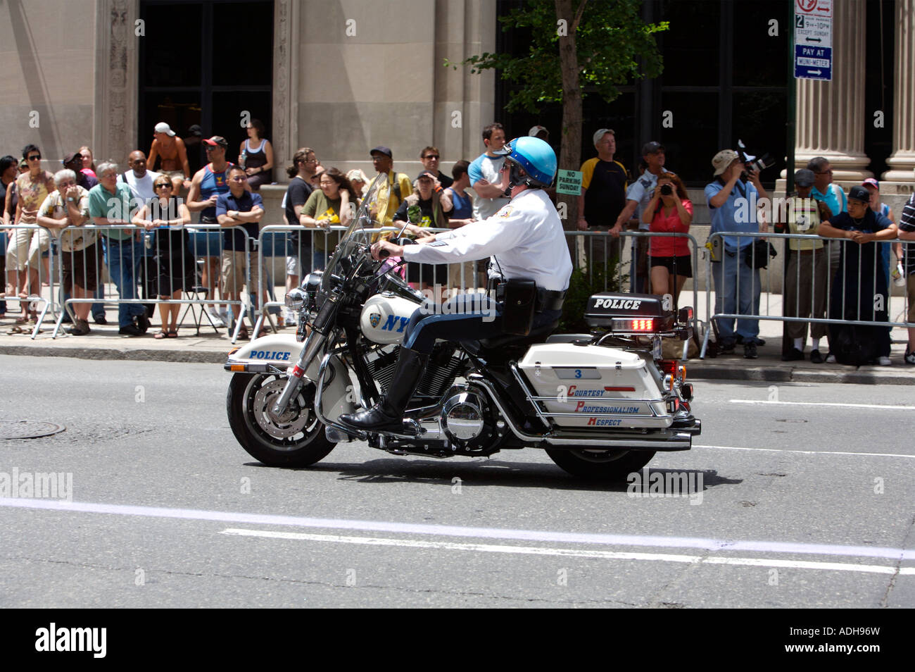 Police office on the bike Gay Pride Parade 2007 Manhattan NY USA Stock Photo