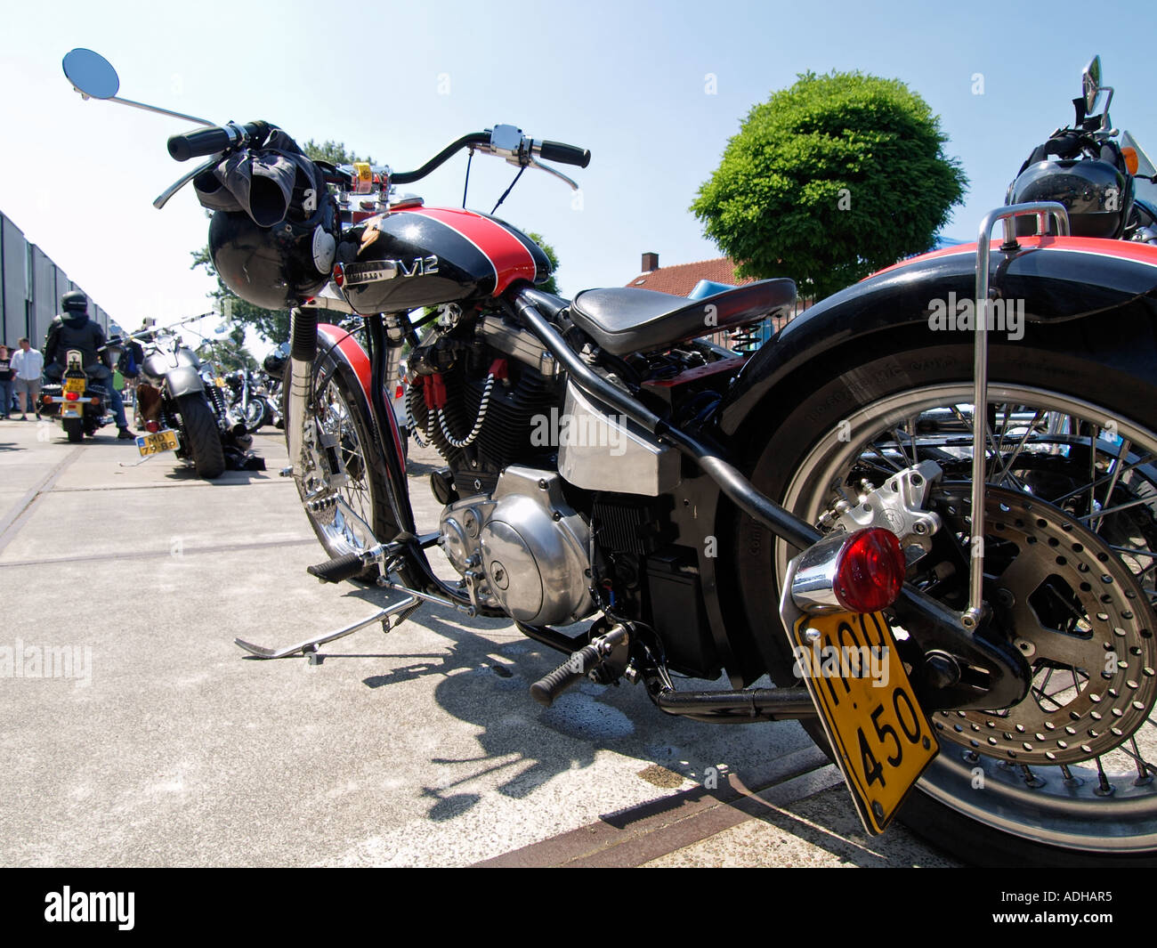 Old school Harley Davidson custom bike motorcycle fifties style
