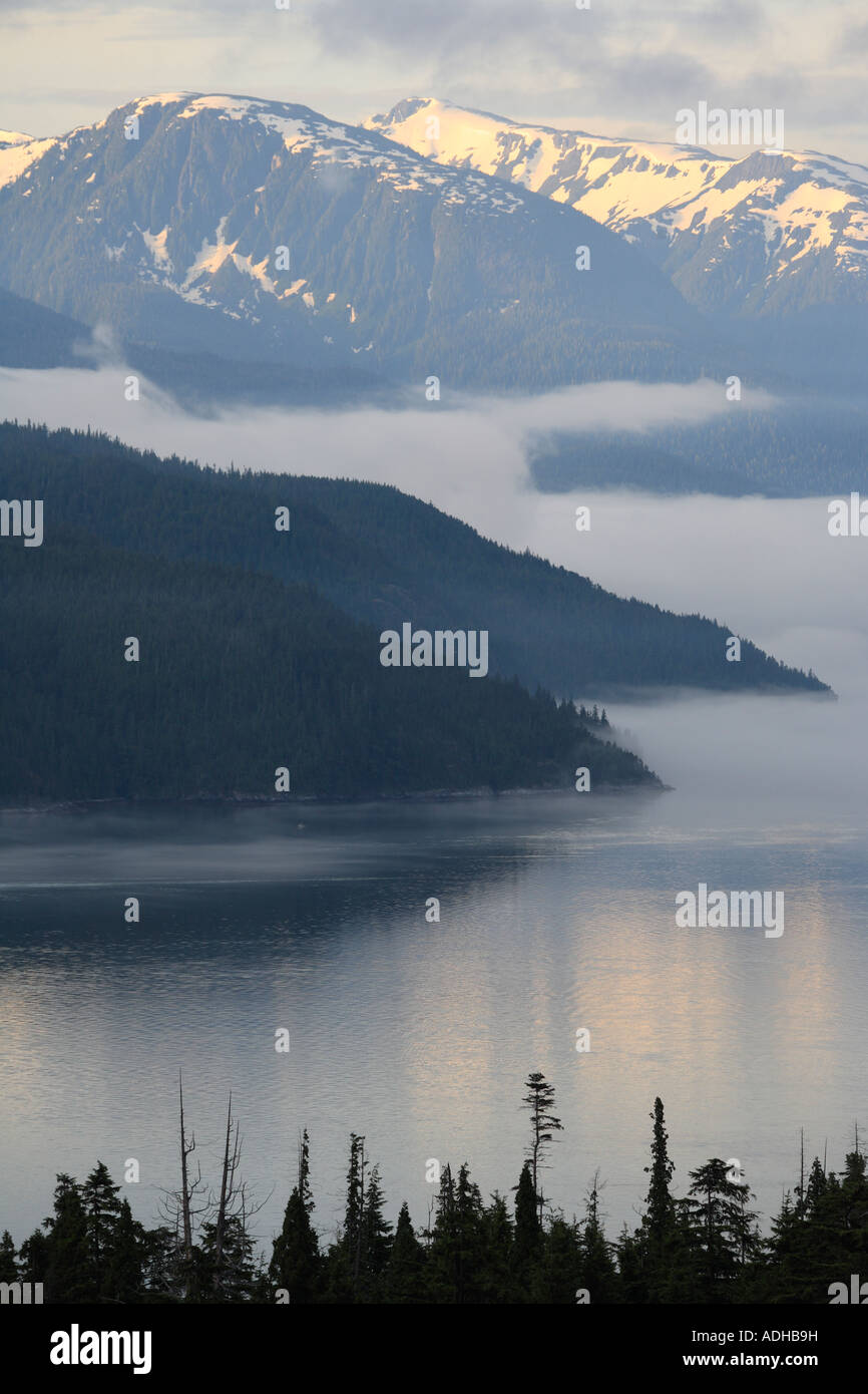 View of Douglas Channel from Bish Creek Forest Service road Kitimat British Columbia Stock Photo