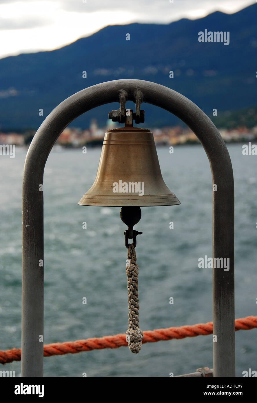boat bell crossing Lake Maggiore Stock Photo Alamy