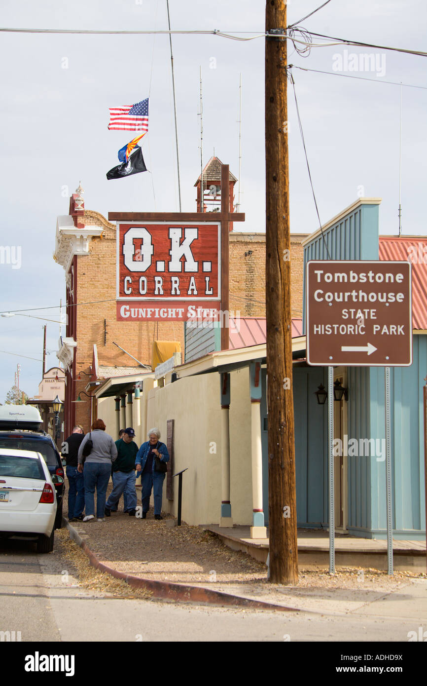 OK Corral site of shootout in downtown Tombstone, Arizona, USA Stock Photo