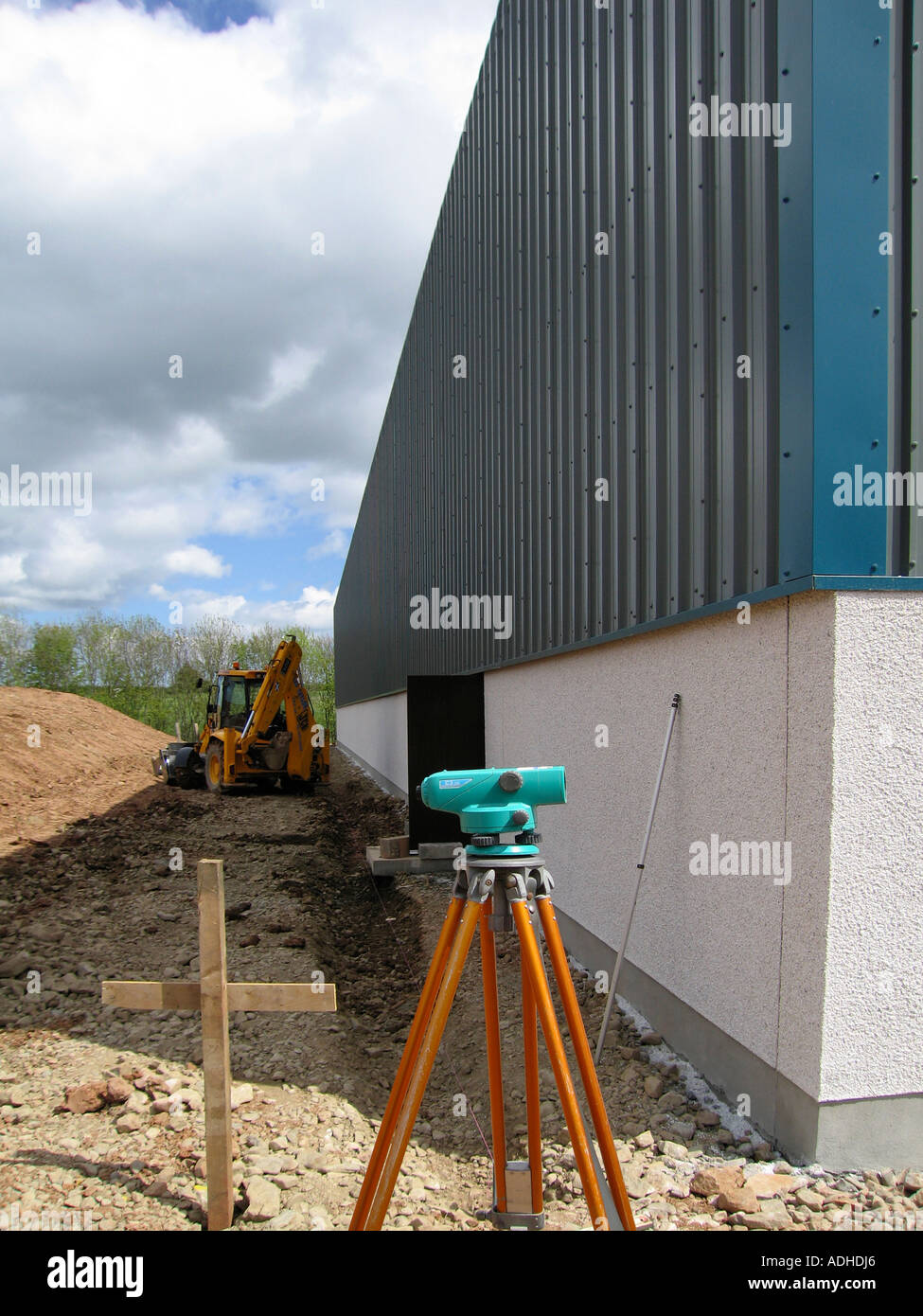 Site level in use at construction site Stock Photo