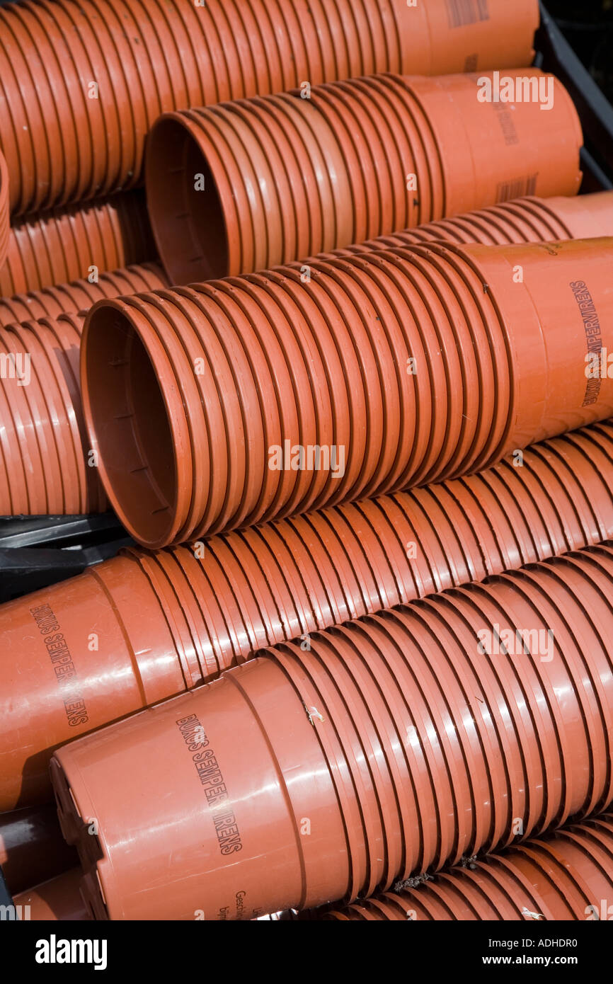 Plastic flowerpots Wales UK Stock Photo