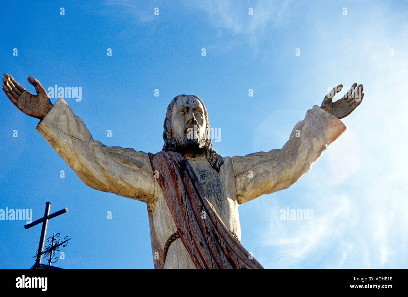 Wooden Carving of Jesus Christ at Hill of Crosses Siauliai Lithuania Stock Image