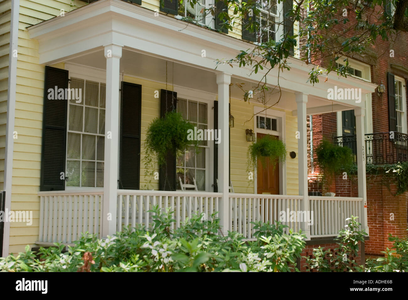 House porch Historic District Savannah Georgia Stock Photo - Alamy