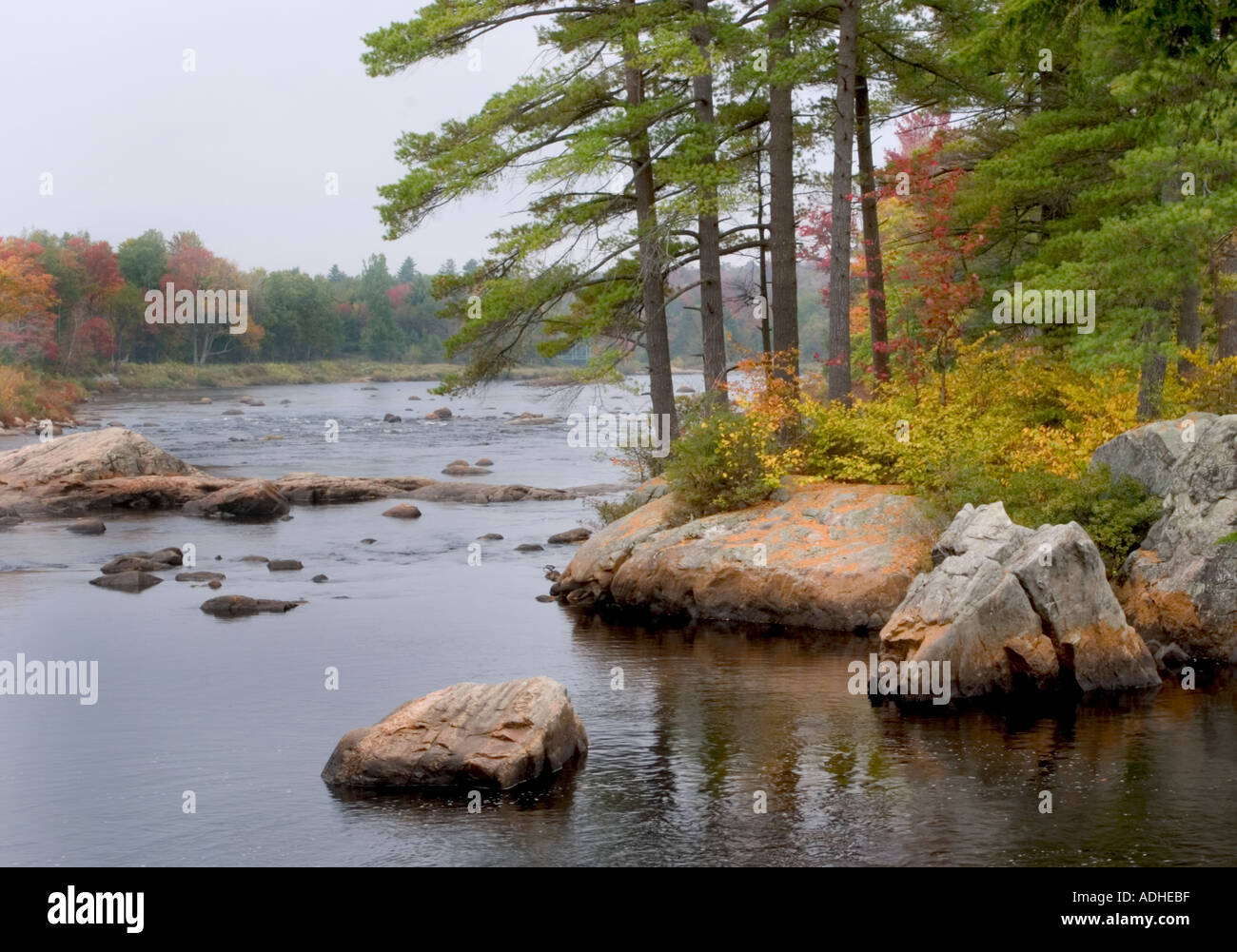 Moose River in the Adirondcak Mountains of New York State Stock Photo