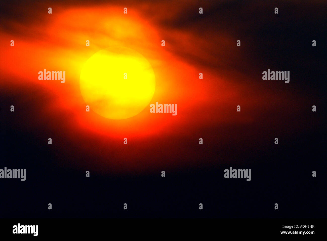 Sun Getting Hit The Sun looking threatening photographed through a sand storm Stock ...
