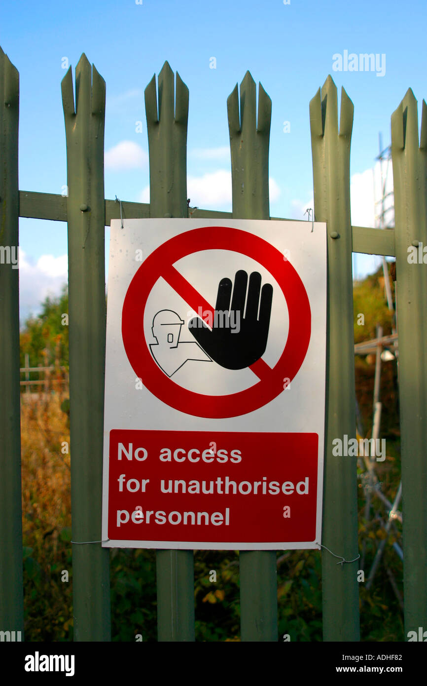 Building construction site safety warning sign Stock Photo