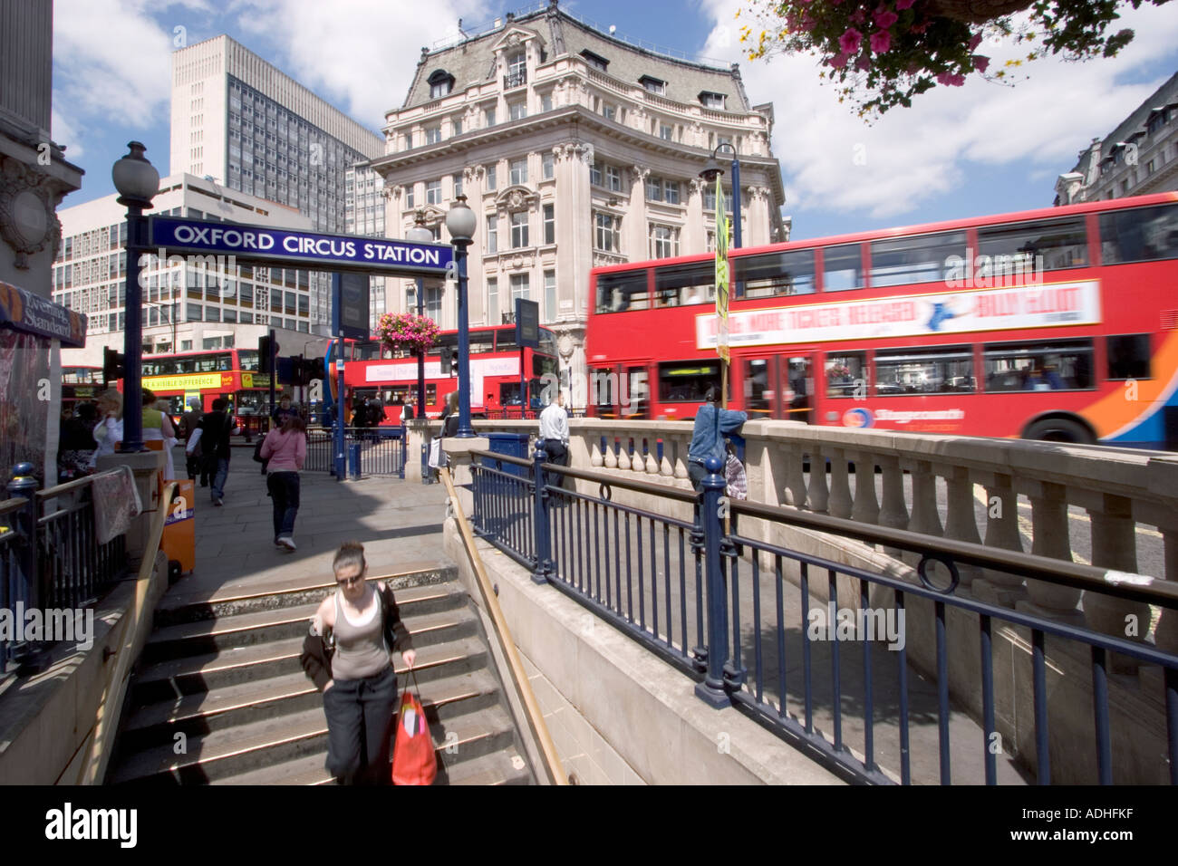 Entrance to London underground tube station Oxford Street London UK