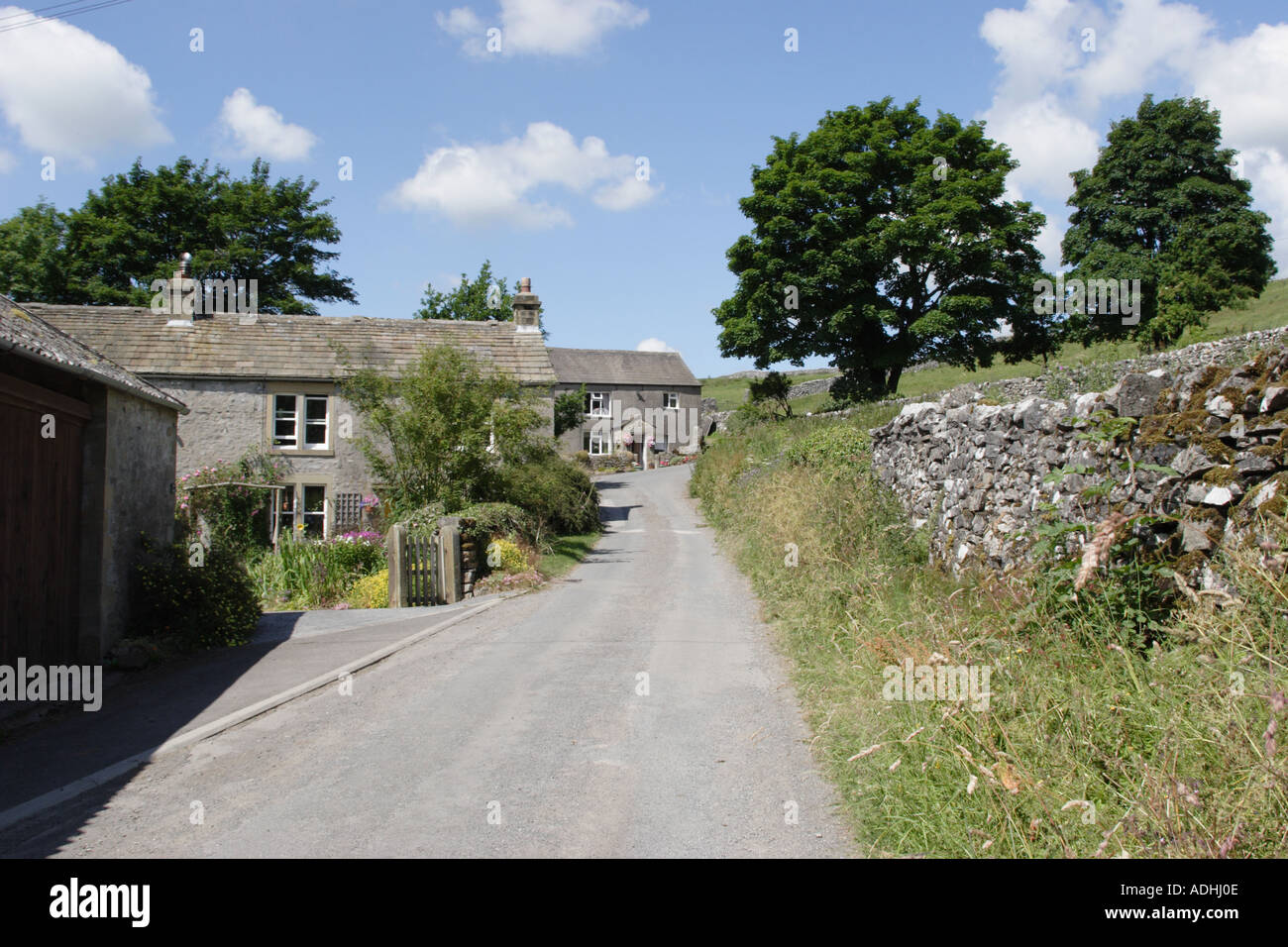 Cottages along the Pennine Way at Airton Stock Photo