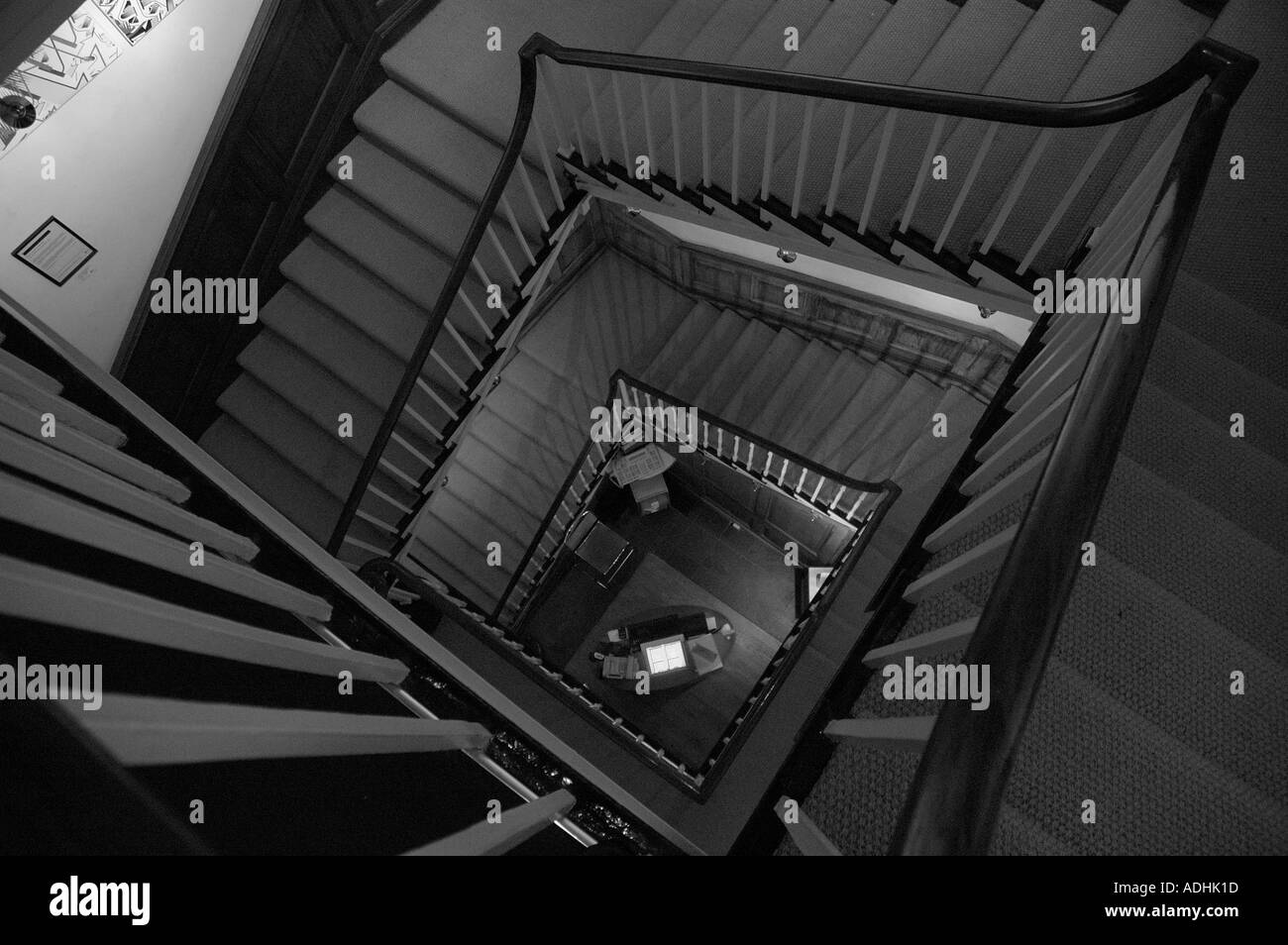 Staircase of a new designer hotel in the town centre of Southampton England close to the seafront Stock Photo