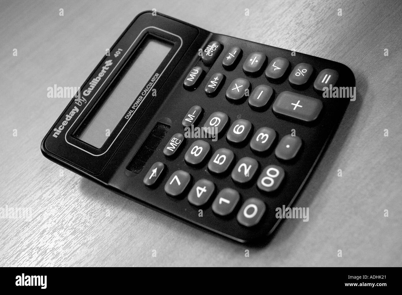 Basic Math Black Calculator Mathematics calculator Black and White Stock Photos & Images - Alamy