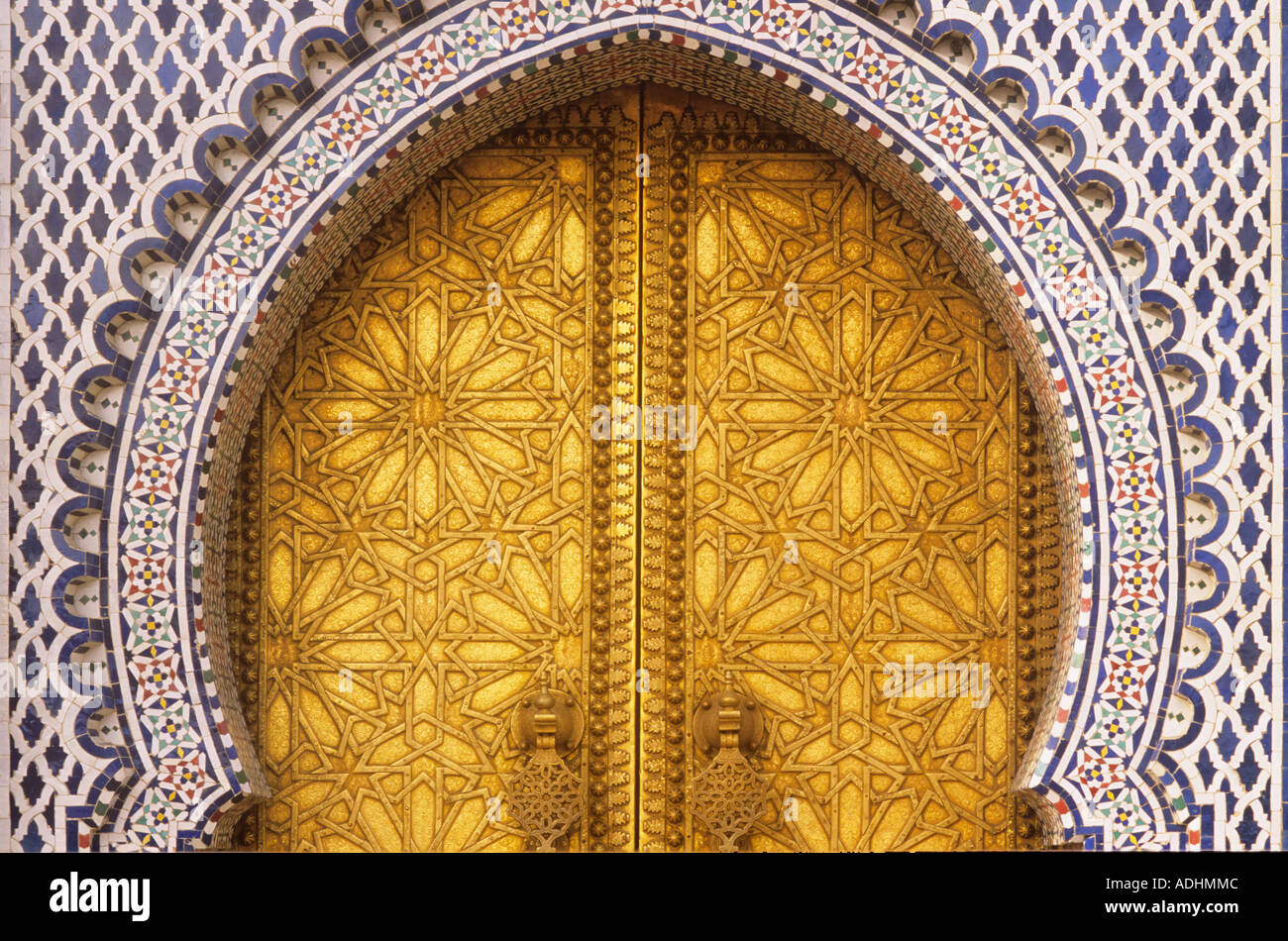 Morocco Fès Dar el Makhzen Royal Palace door Stock Photo - Alamy