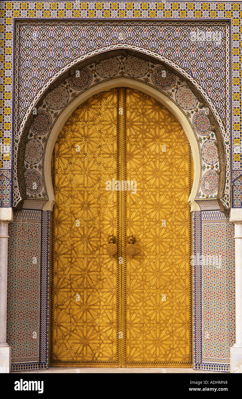 Morocco Fès Dar el Makhzen Royal Palace door Stock Photo - Alamy