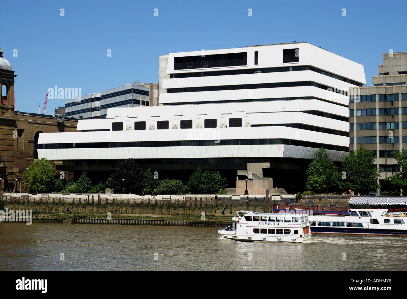 Typewriter building the embankment London England Stock Photo Alamy