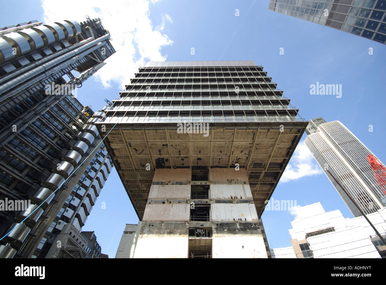 City of London demolition site removing floors from ground level