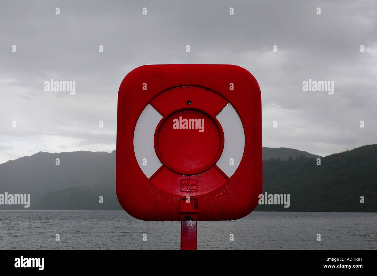 Boat mooring marker, Loch Ness, Scotland UK Stock Photo Alamy