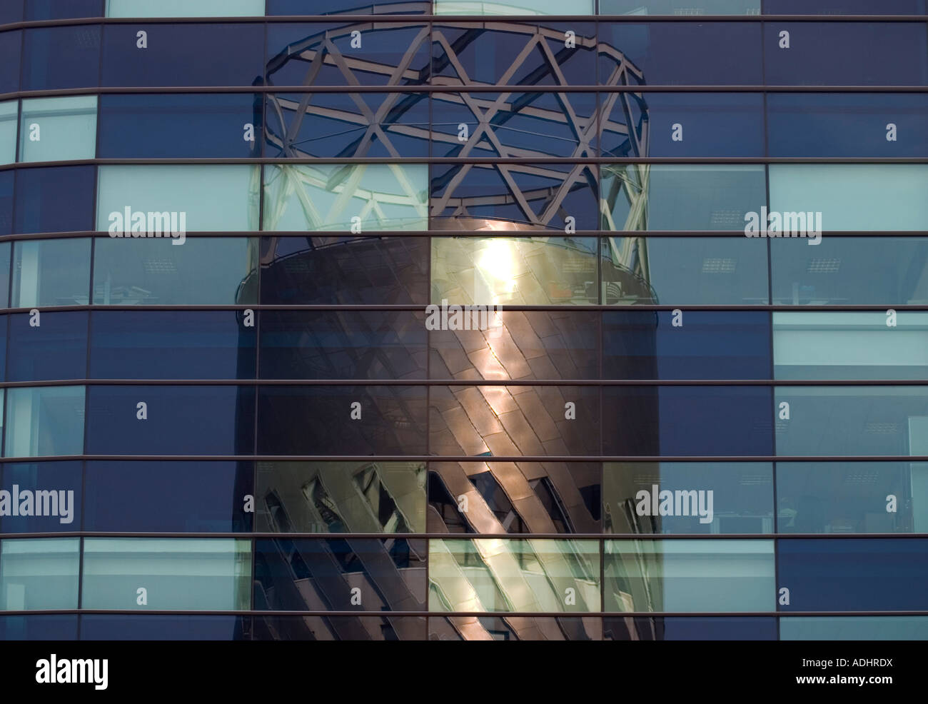 Lowry Theatre Reflected in the Digital World Centre Salford Quays Stock Photo