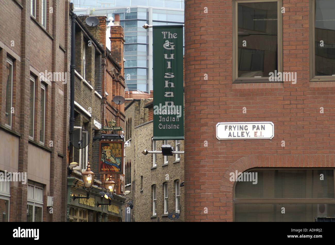 Frying pan alley Indian restaurant and pub East London England UK Stock