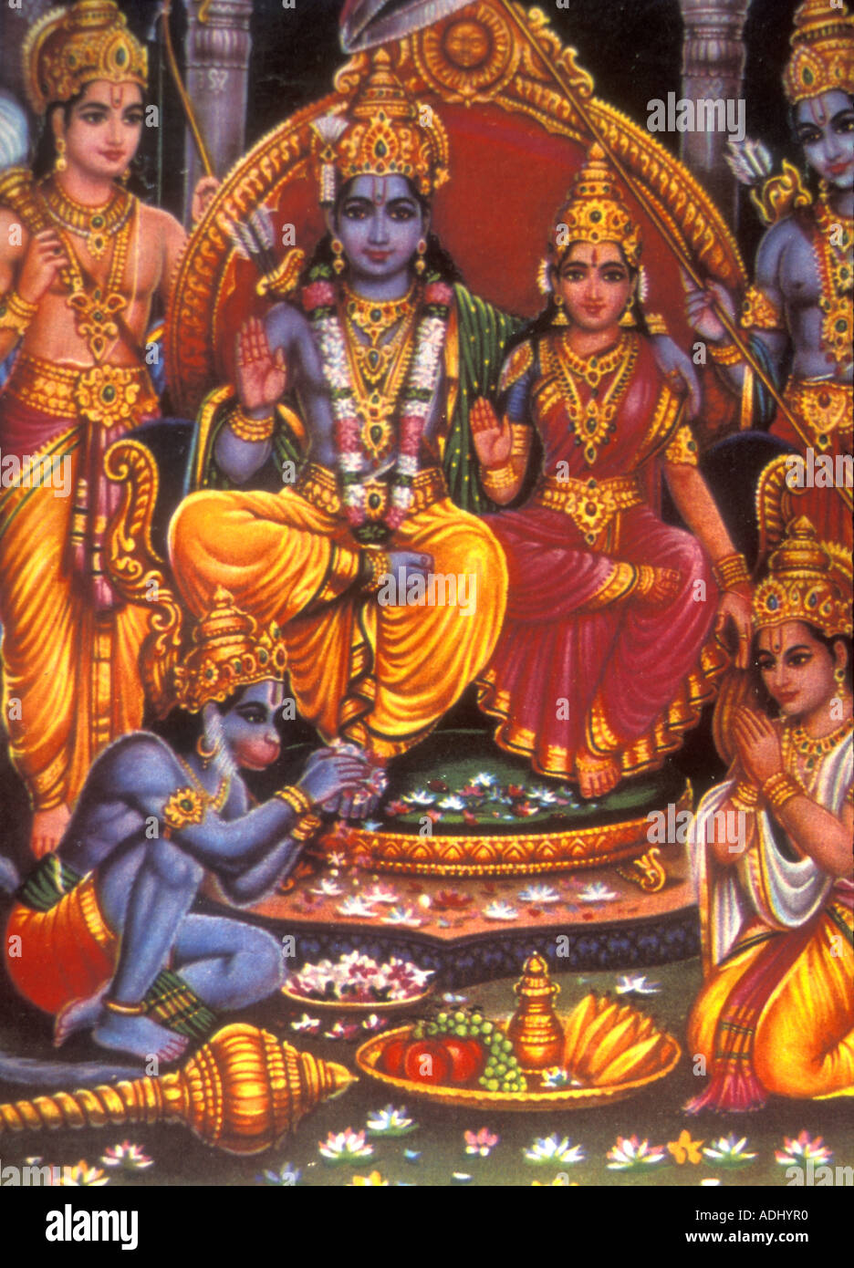 Rama and Sita central characters in the epic Hindu Ramayana Stock Photo