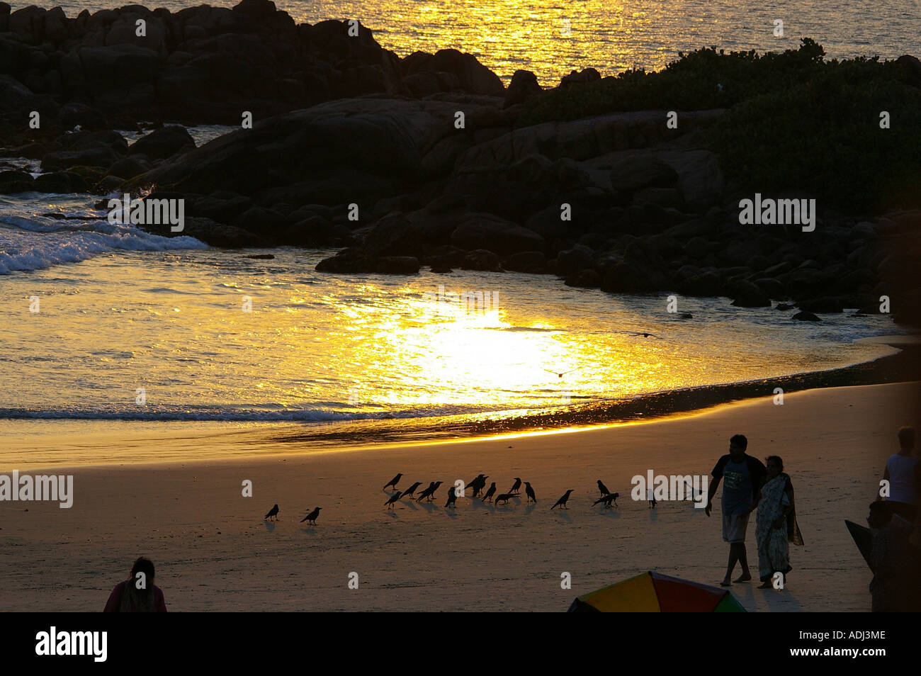 Kovalam beach Kerala sunset Stock Photo