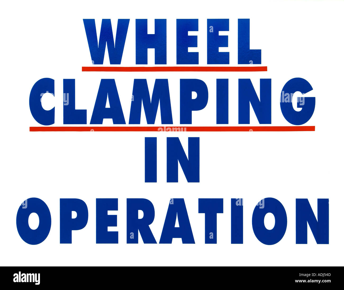 Wheel clamping in operation sign Stock Photo Alamy