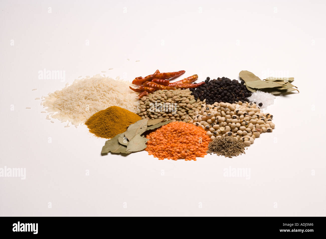 Rice, spices and pulses Stock Photo Alamy