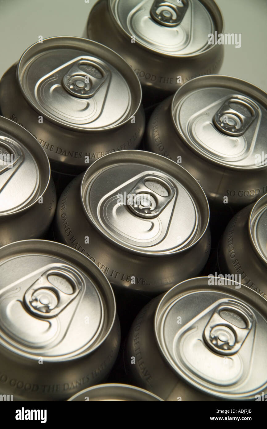 lager can tops Stock Photo