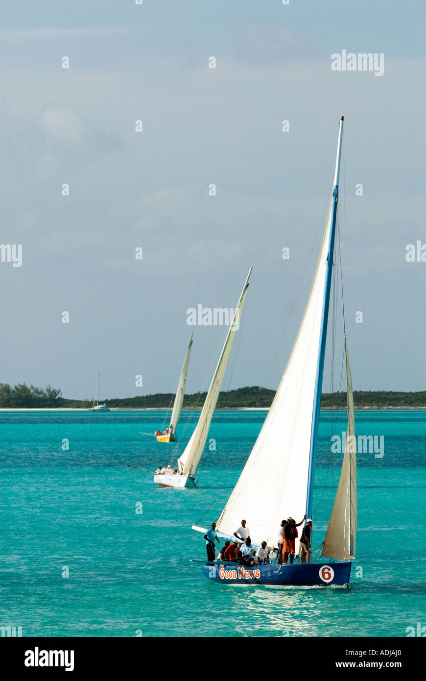 GREATER EXUMA BAHAMA GEORGE TOWN 50TH Annual Family Island SAILING Regatta Stock Photo