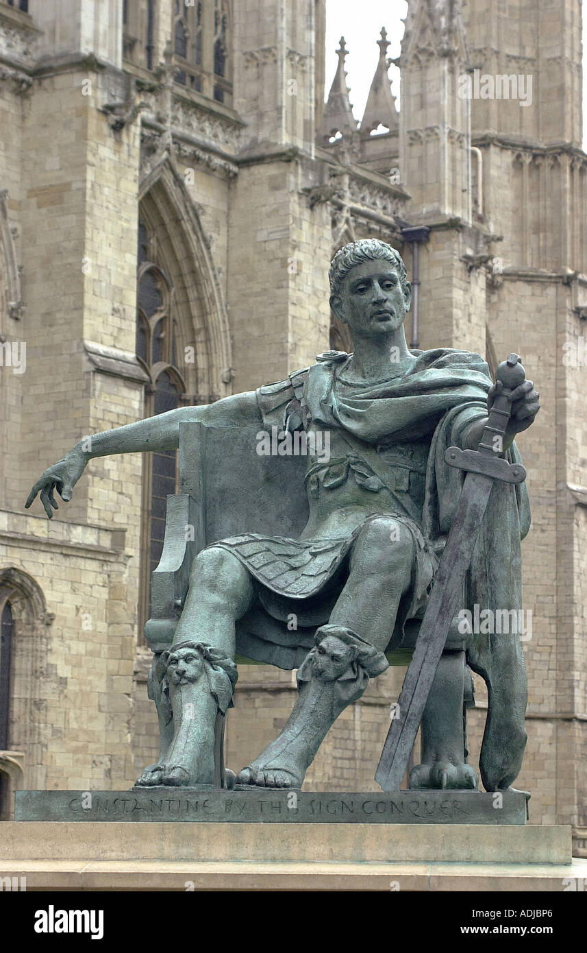 Statue of Constantine the Great in front of York Minster where he was