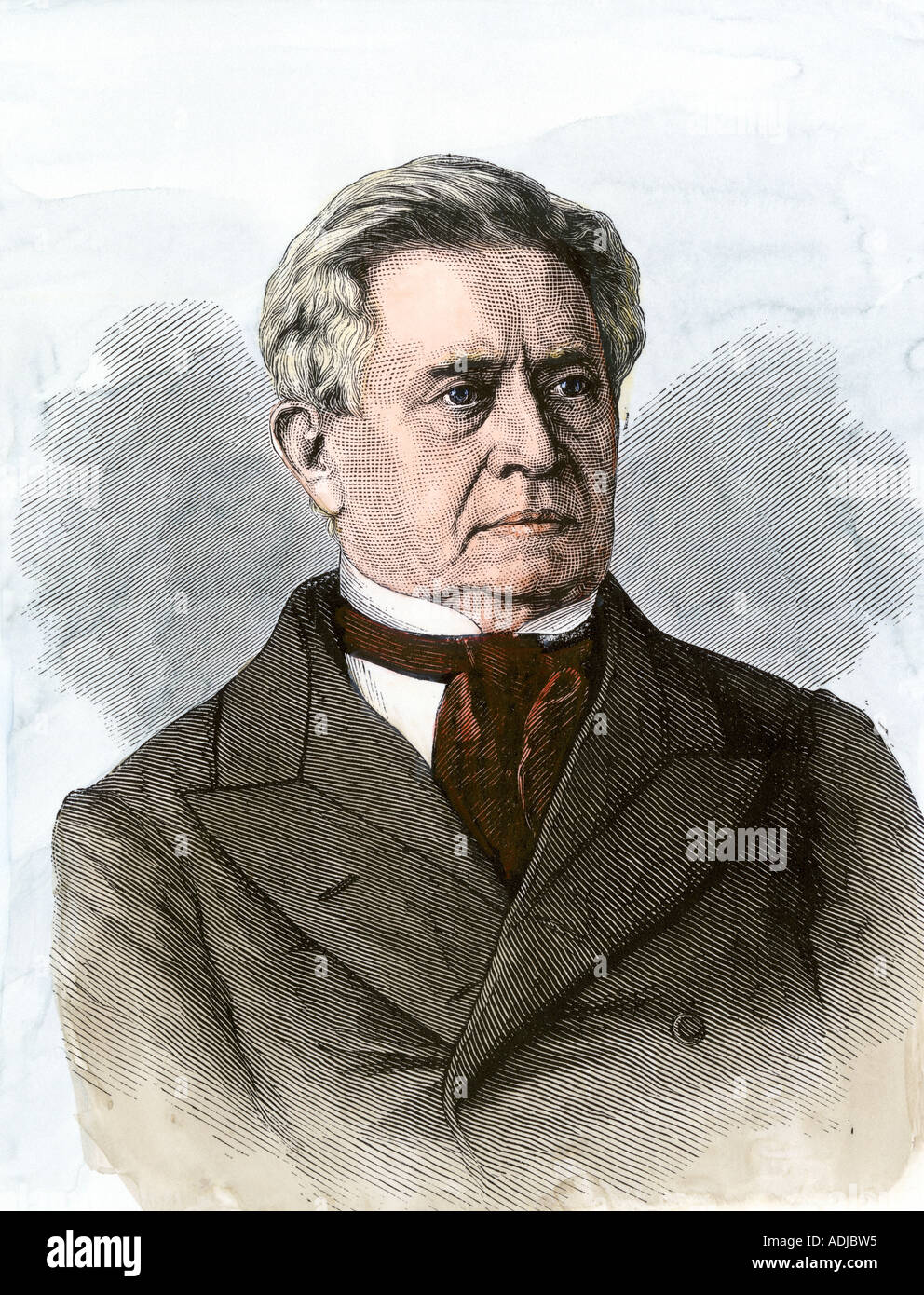Professor Joseph Henry. Hand-colored woodcut Stock Photo