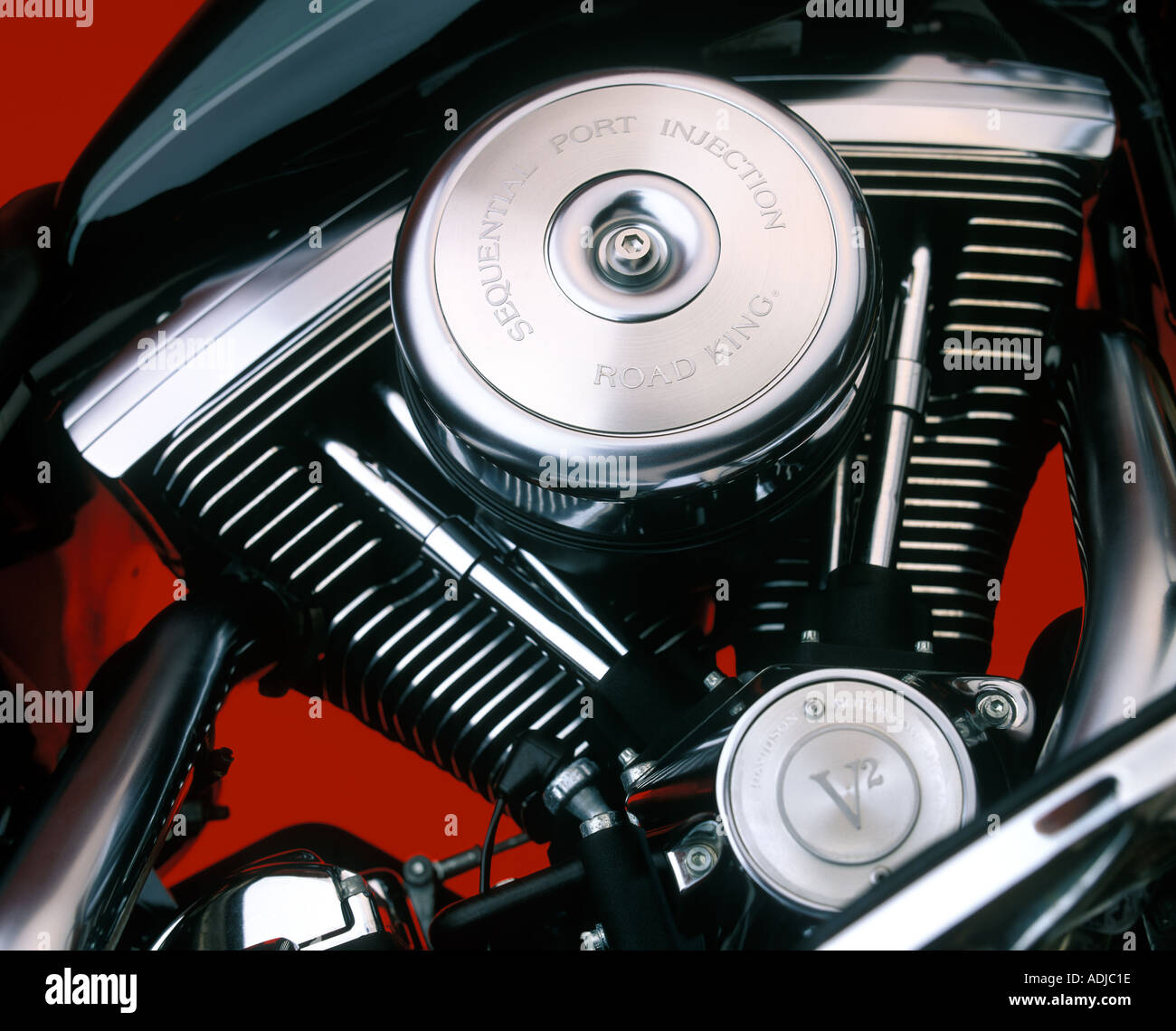 Harley Davidson V Twin Engine Stock Photo