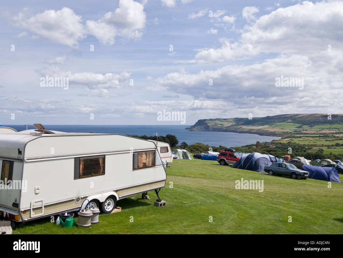Hooks House Farm Campsite at Robin Hoods Bay Yorkshire UK Stock Photo