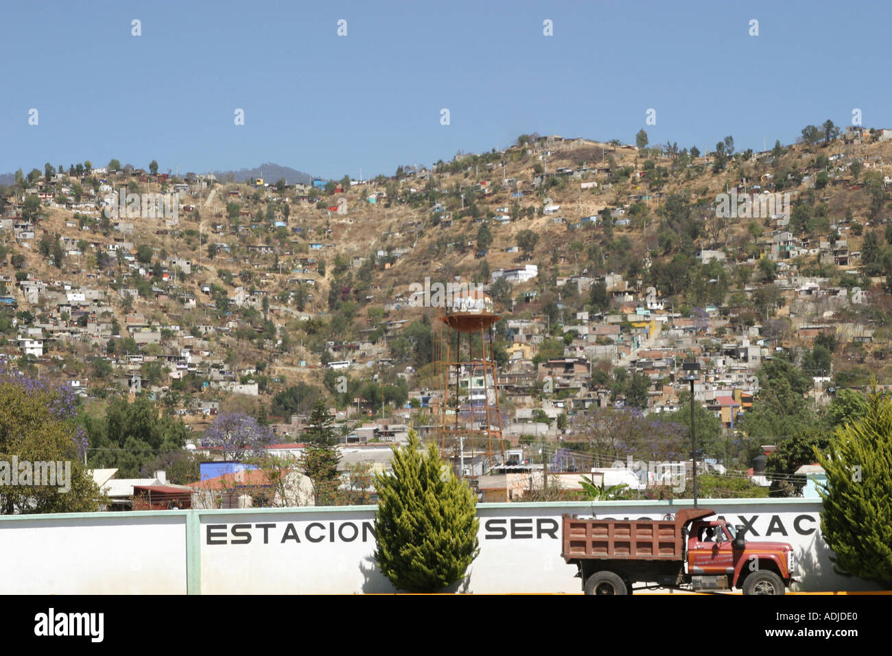 Shanty town on a hillside in the City of Oaxaca Mexico Stock Photo
