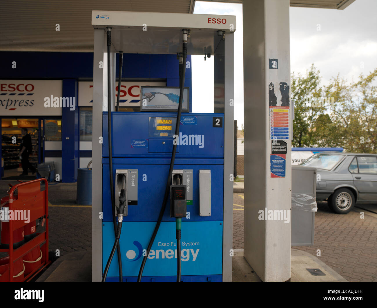 Esso Petrol Pump in England Stock Photo