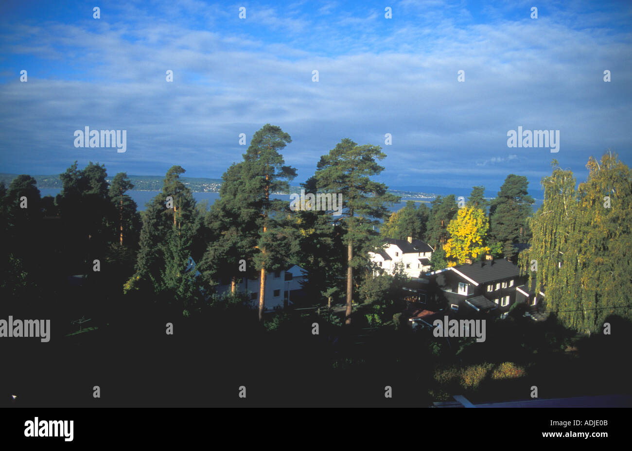 View from a house in Oslo looking towards the fiords Stock Photo