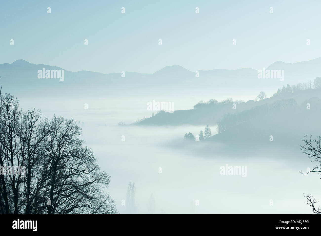 Misty mountain landscape Stock Photo - Alamy