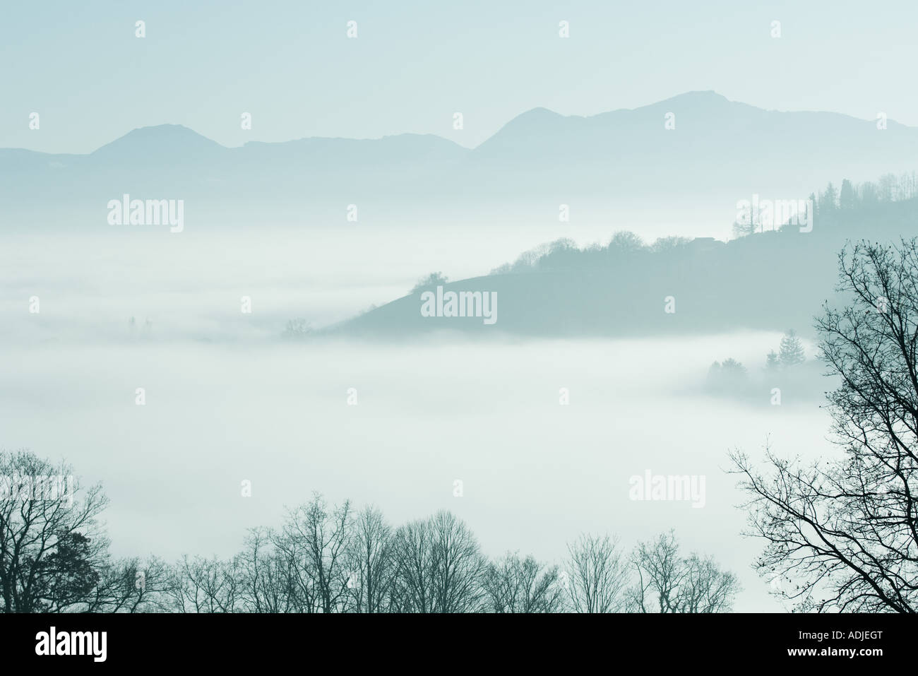 Misty mountain landscape Stock Photo - Alamy