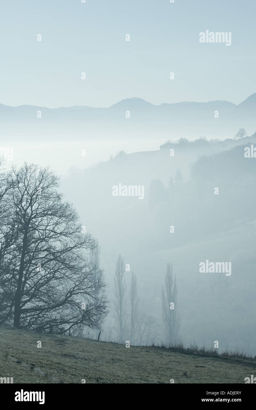 Misty mountain landscape Stock Photo - Alamy