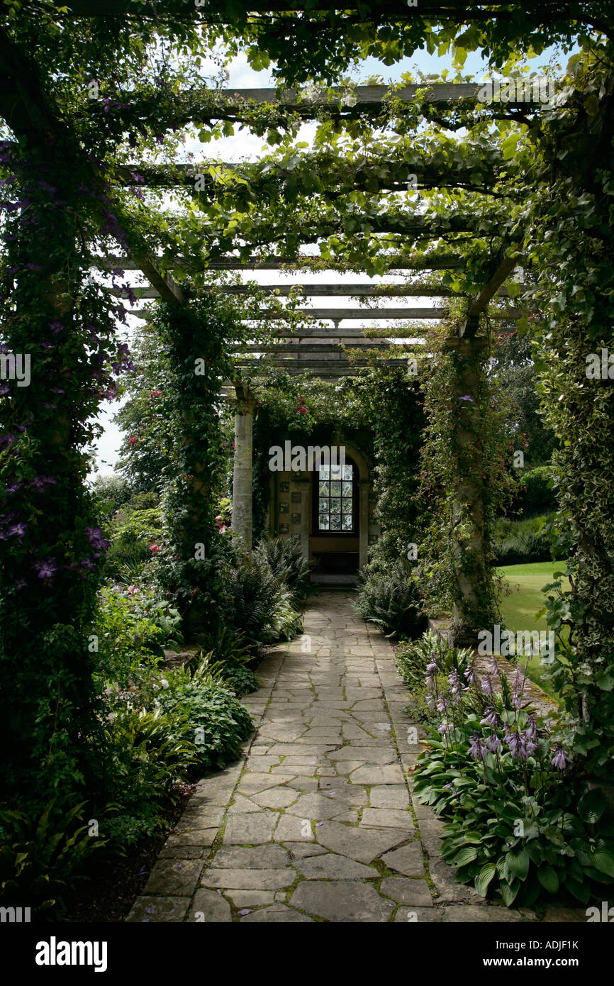 The Edwardian Pergola in summer at West Dean Gardens, West Sussex, UK Stock Photo