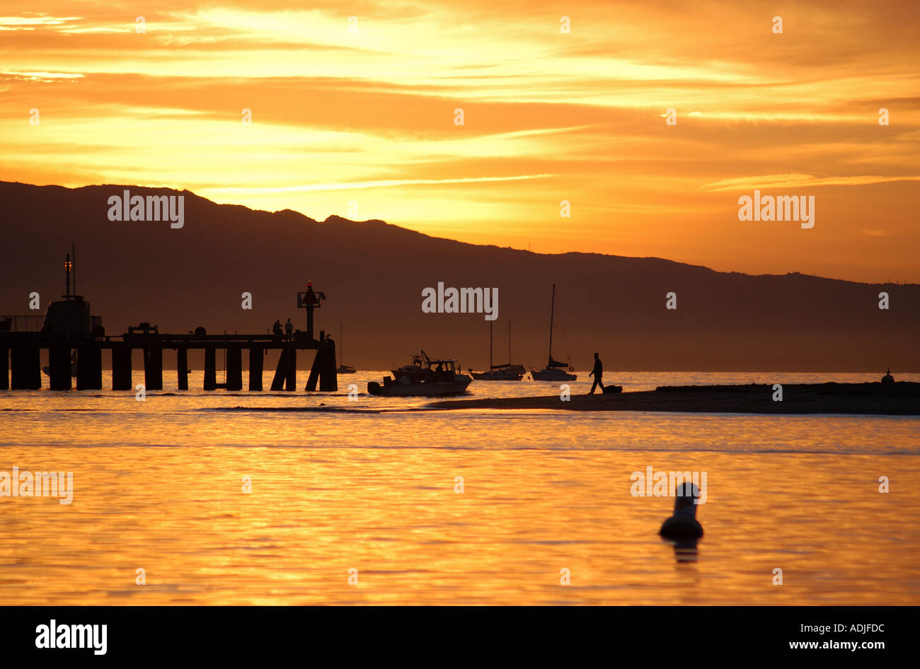 Stearns wharf at sunrise hi-res stock photography and images - Alamy